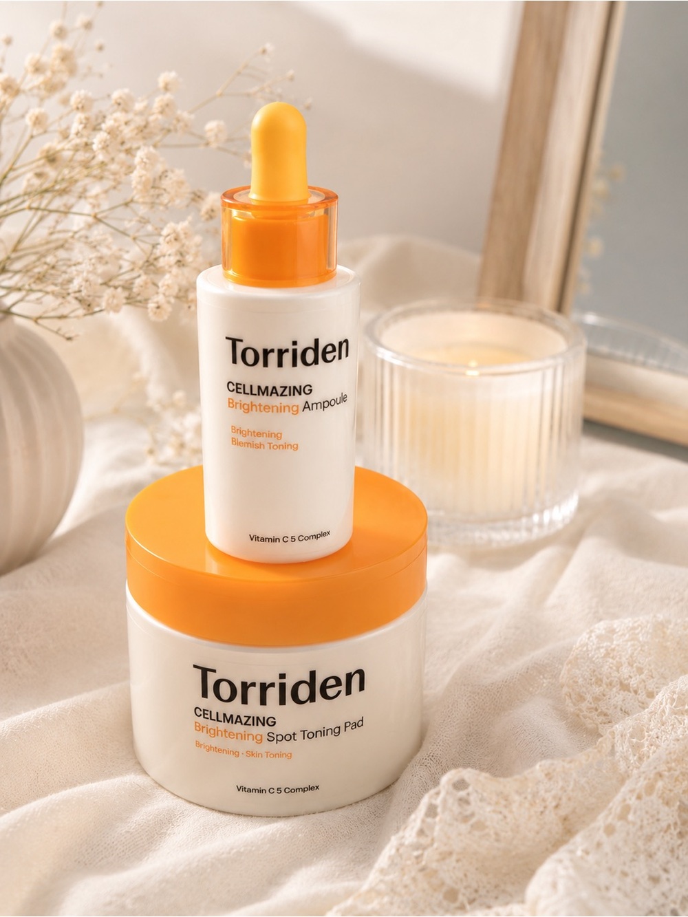 torrid Brightening Ampoule & Spot Toning Pad - Orange and White